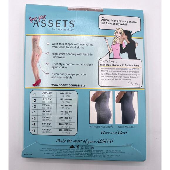 Love Your Assets by Sara Blakely Hi-Waist Shaper Brief Nude Style 1106 Size 6 - Picture 2 of 3